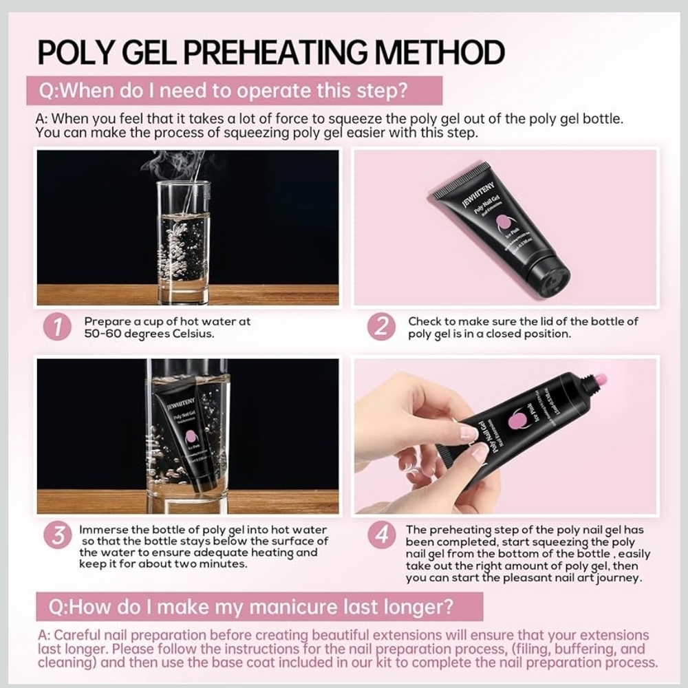 Jewhiteny Poly Gel Nail Kit with Nail Dryer - Picture 11 of 11